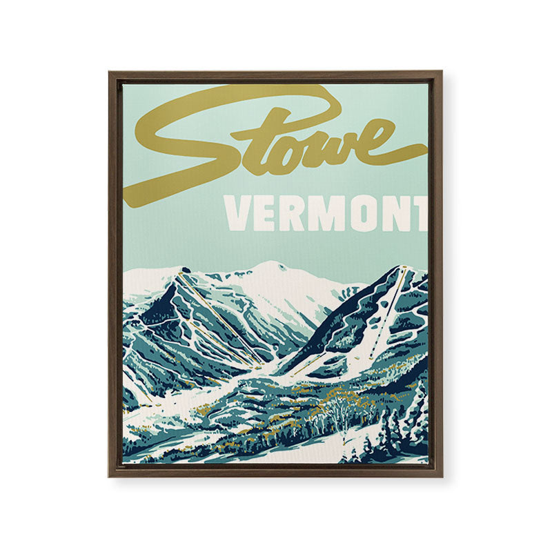 2021 Ski Stowe Vermont Vintage Poster  Framed Canvas Print