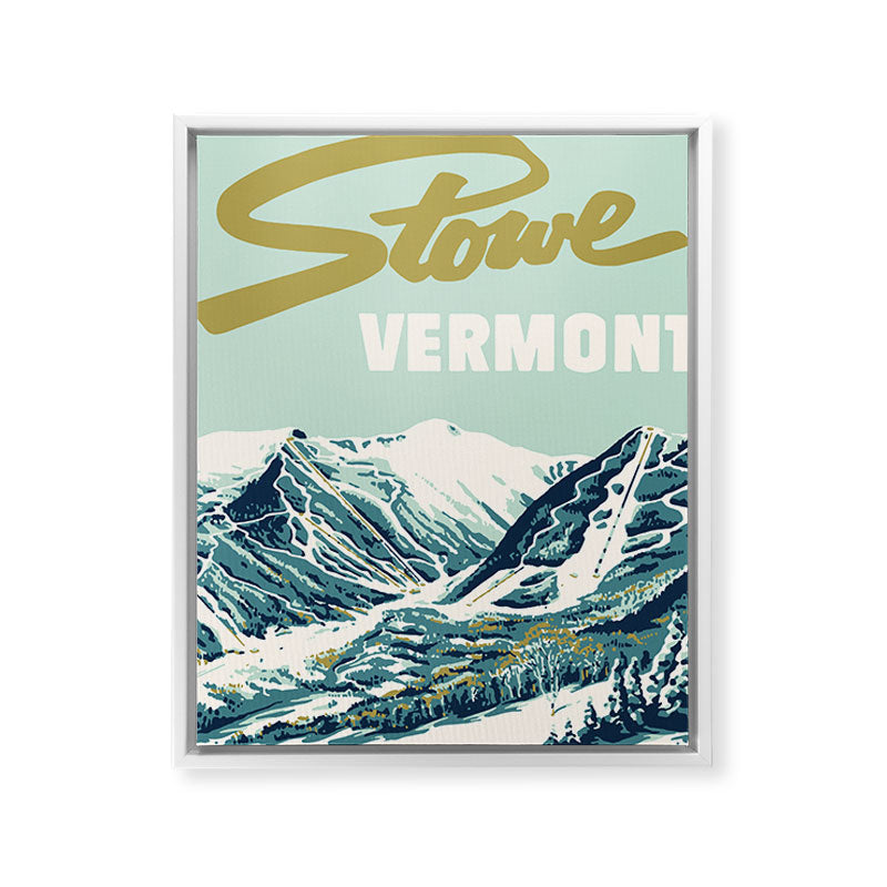 2021 Ski Stowe Vermont Vintage Poster  Framed Canvas Print