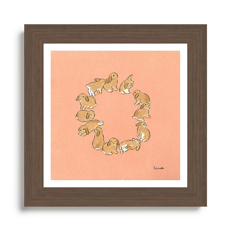 12 lop rabbits Framed Art Print