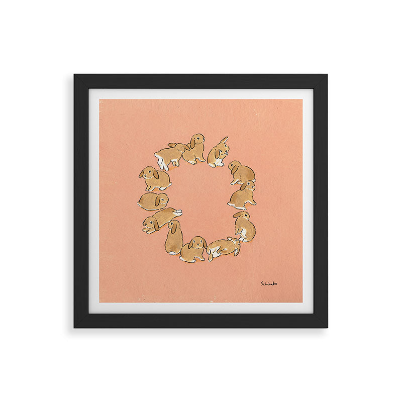 12 lop rabbits Framed Art Print