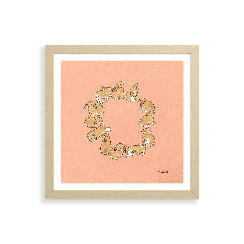 12 lop rabbits Framed Art Print