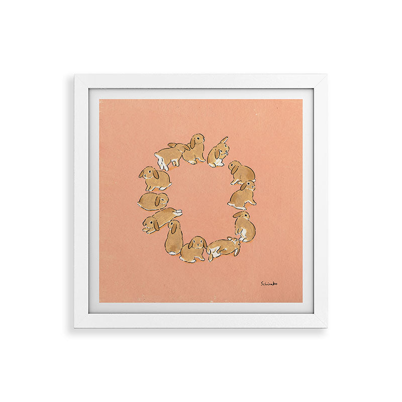 12 lop rabbits Framed Art Print