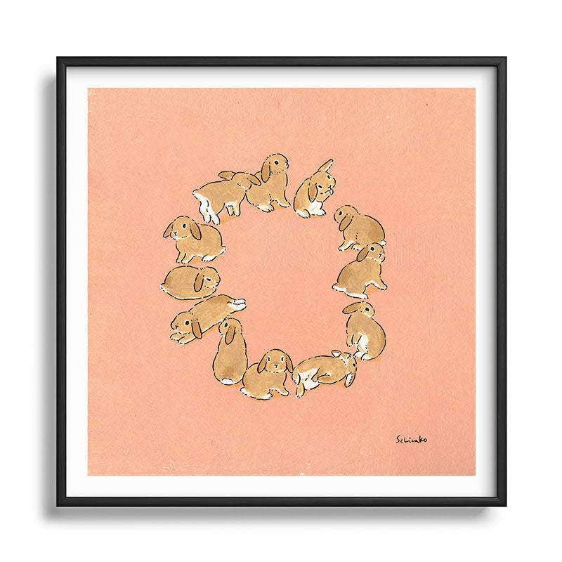 12 lop rabbits Framed Art Print
