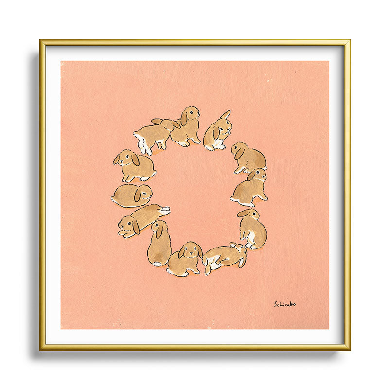 12 lop rabbits Framed Art Print