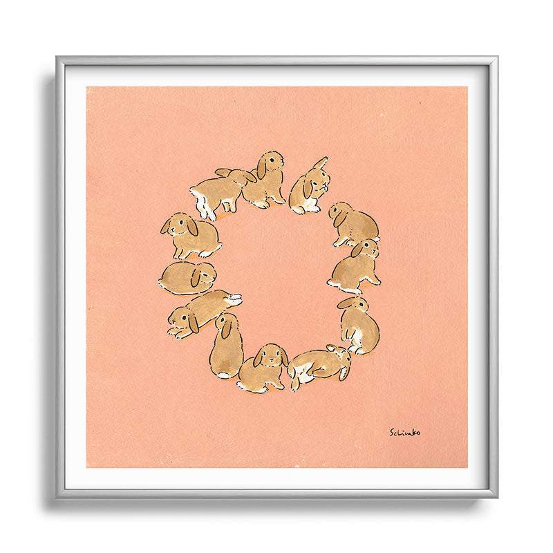 12 lop rabbits Framed Art Print