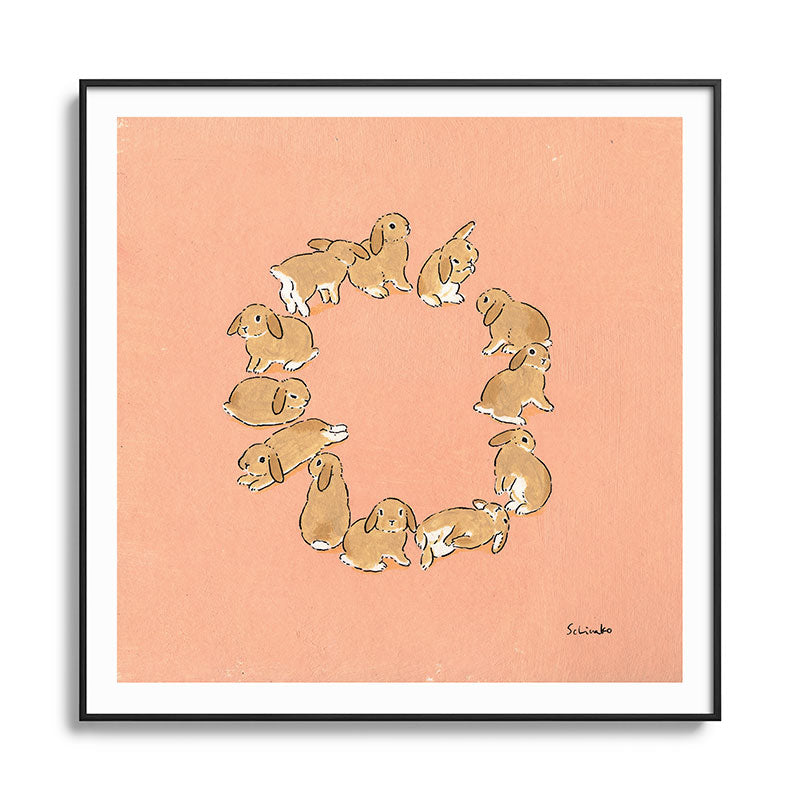 12 lop rabbits Framed Art Print
