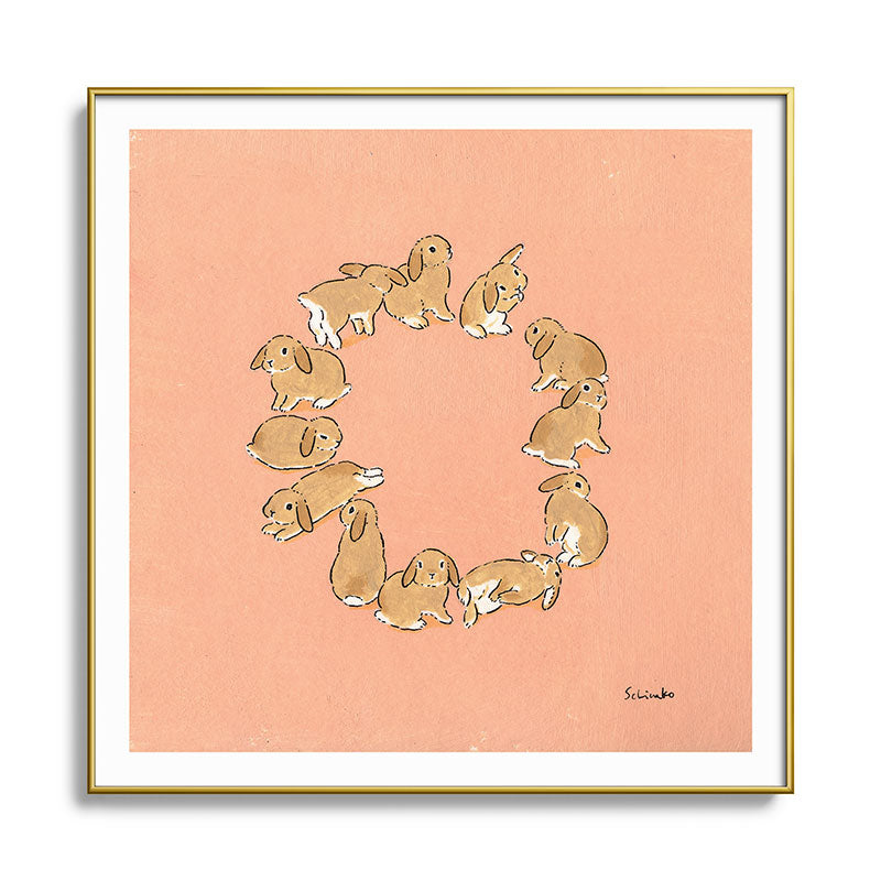 12 lop rabbits Framed Art Print