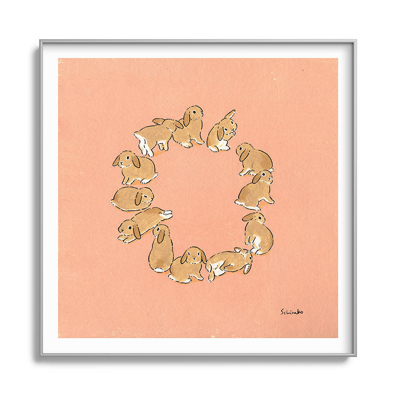12 lop rabbits Framed Art Print