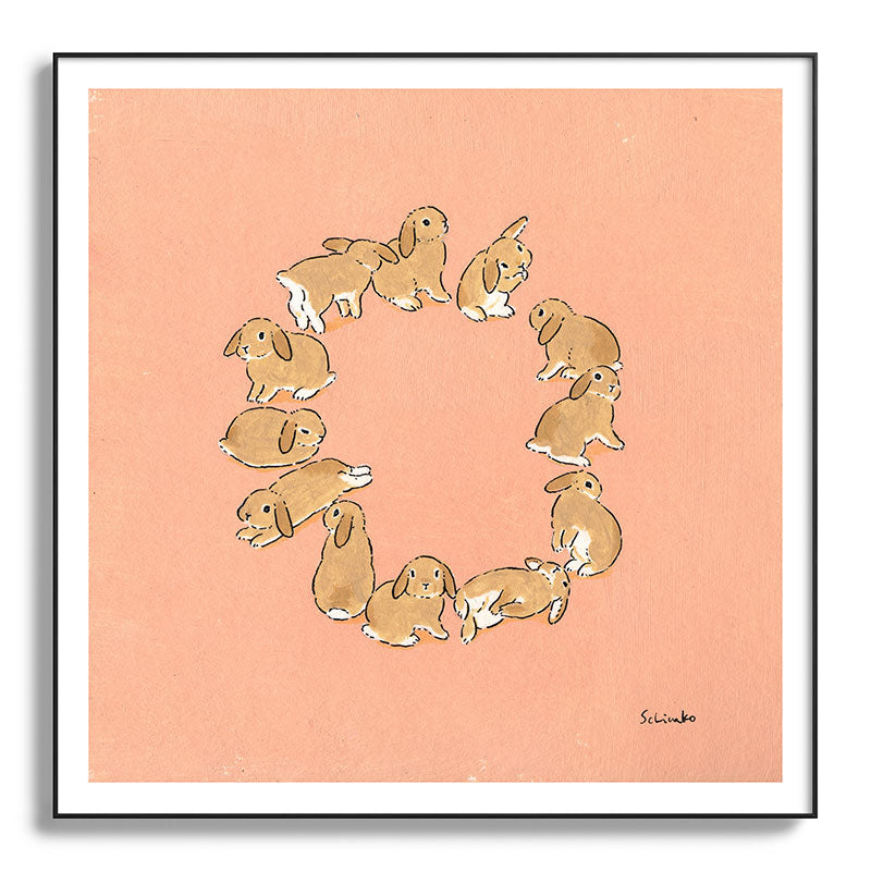 12 lop rabbits Framed Art Print