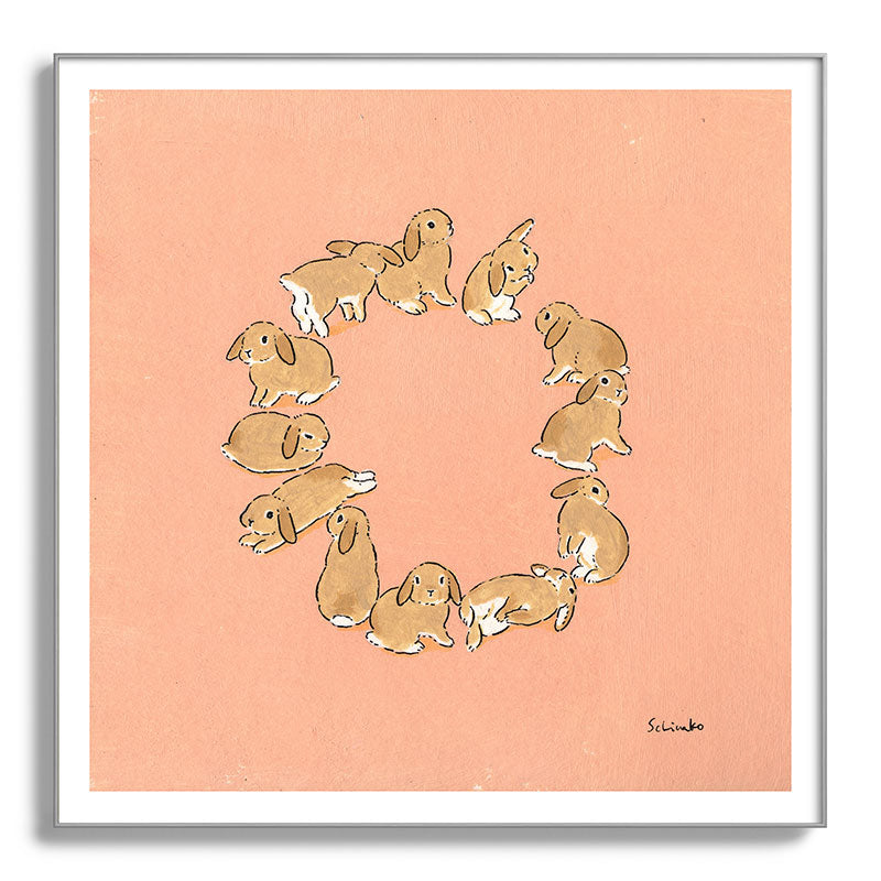 12 lop rabbits Framed Art Print