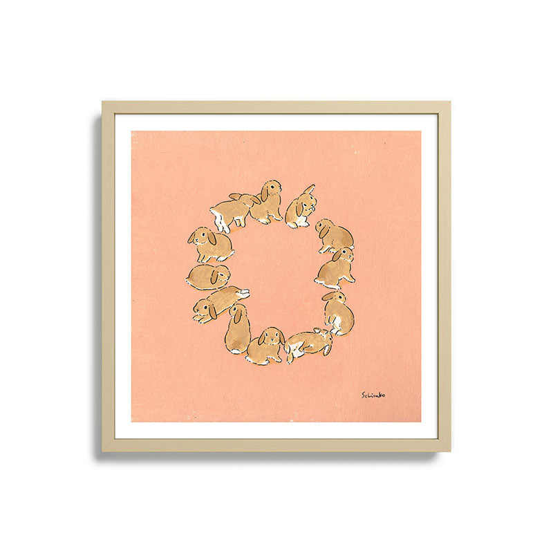 12 lop rabbits Framed Art Print