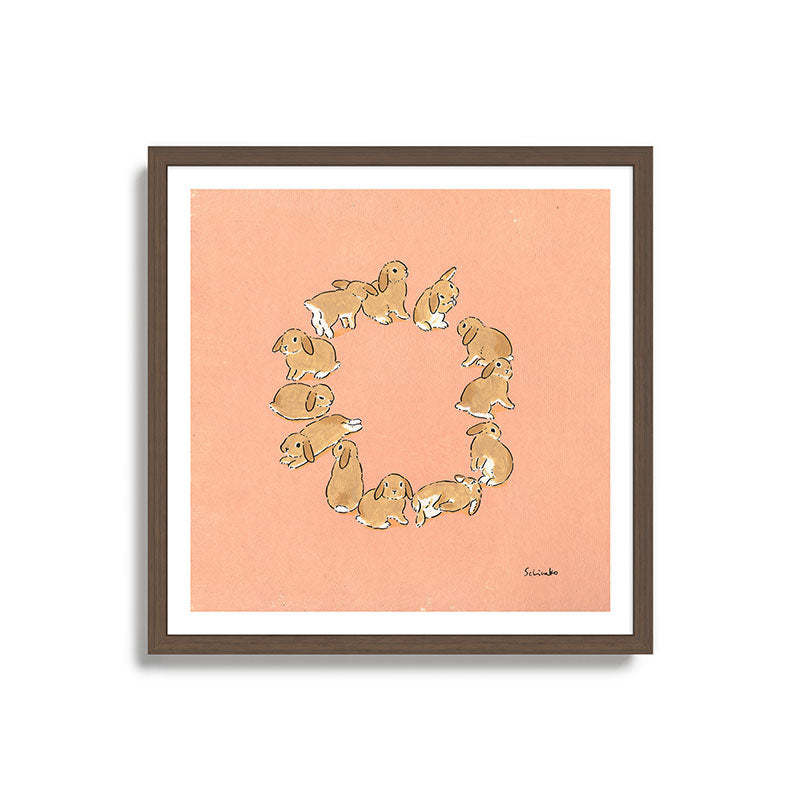 12 lop rabbits Framed Art Print