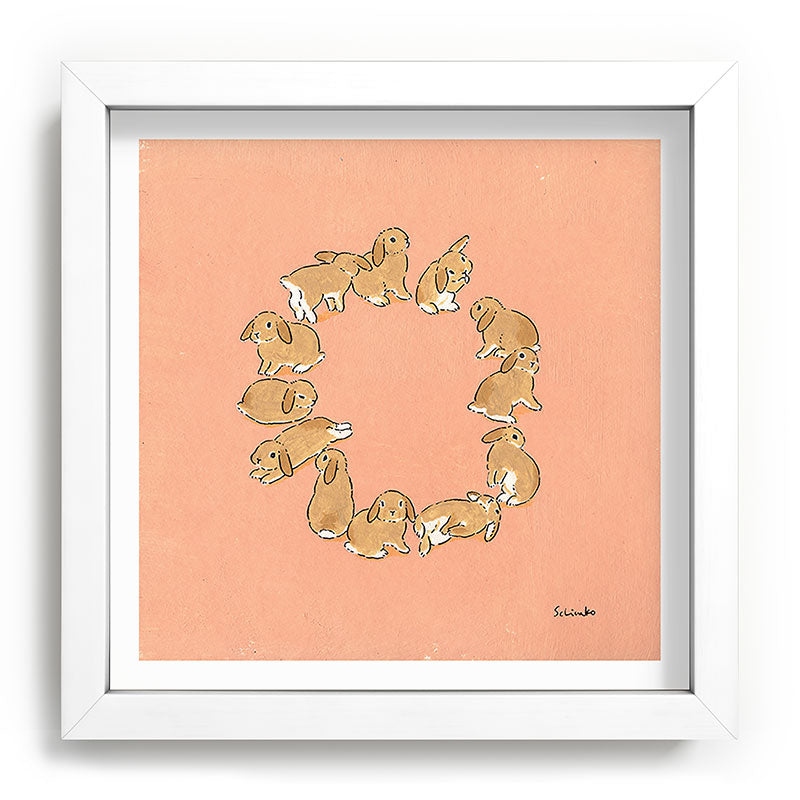 12 lop rabbits Framed Art Print