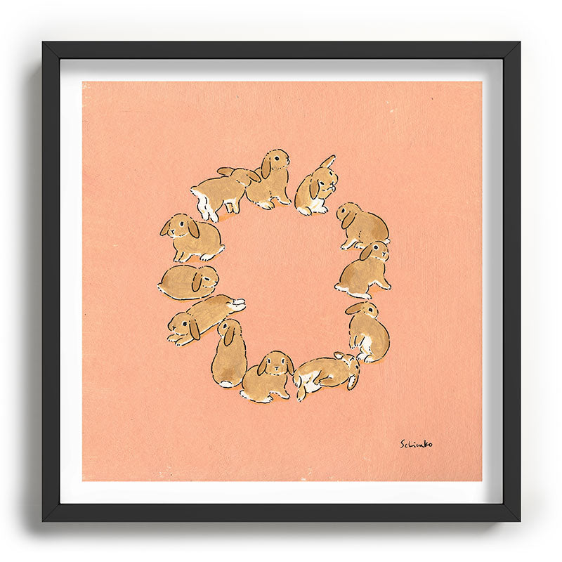 12 lop rabbits Framed Art Print