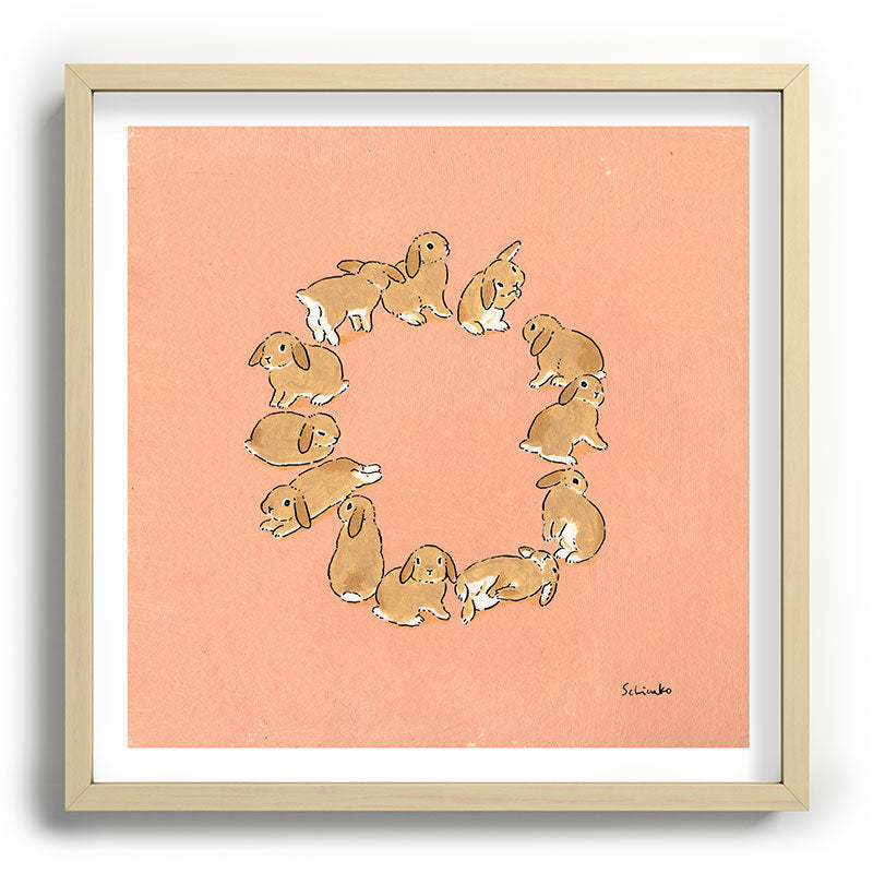 12 lop rabbits Framed Art Print