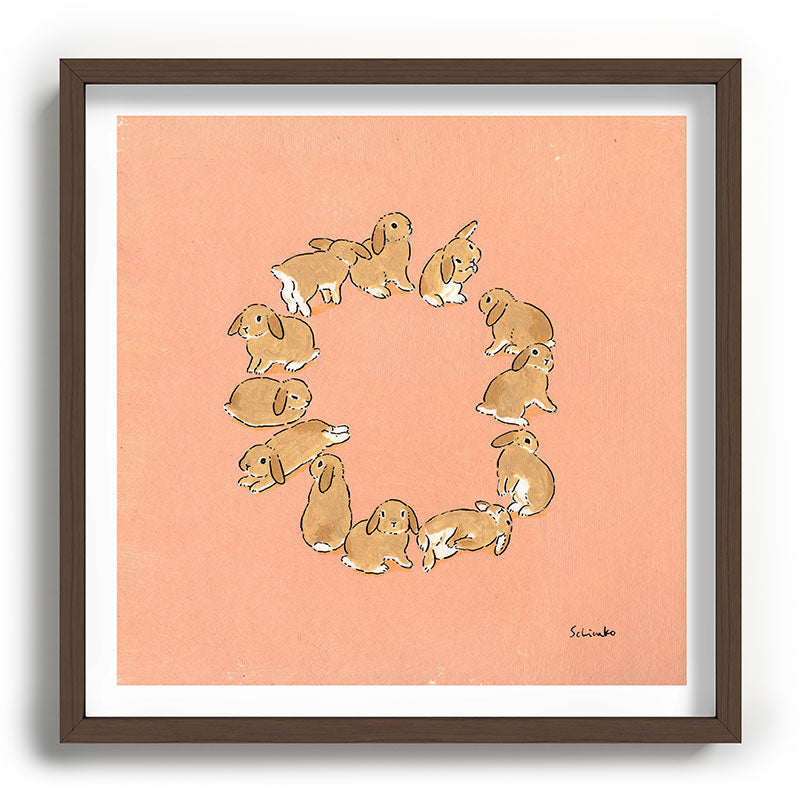 12 lop rabbits Framed Art Print
