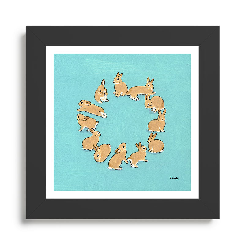 12 rabbits Framed Art Print