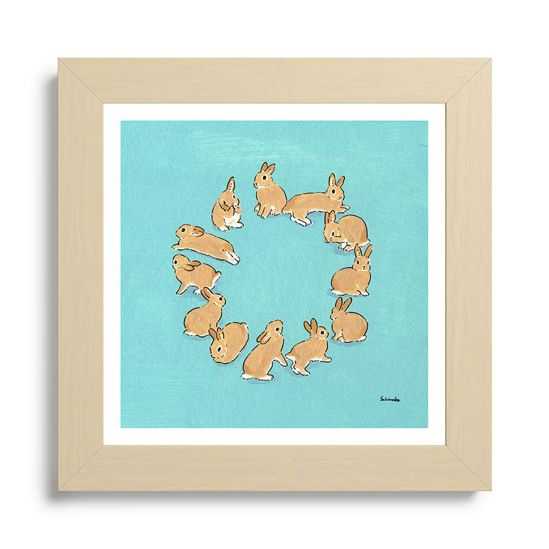 12 rabbits Framed Art Print