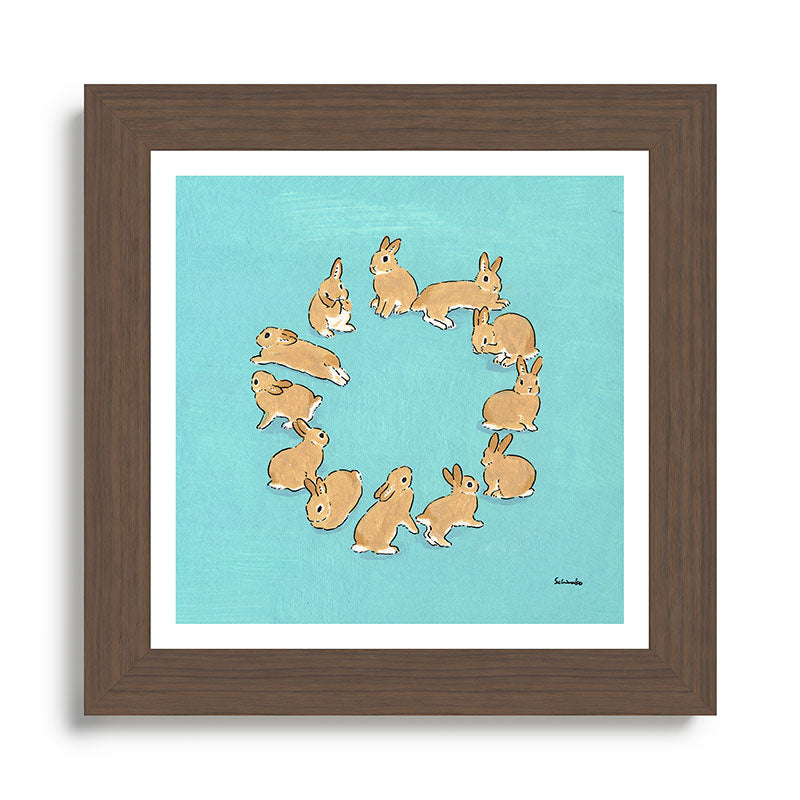 12 rabbits Framed Art Print
