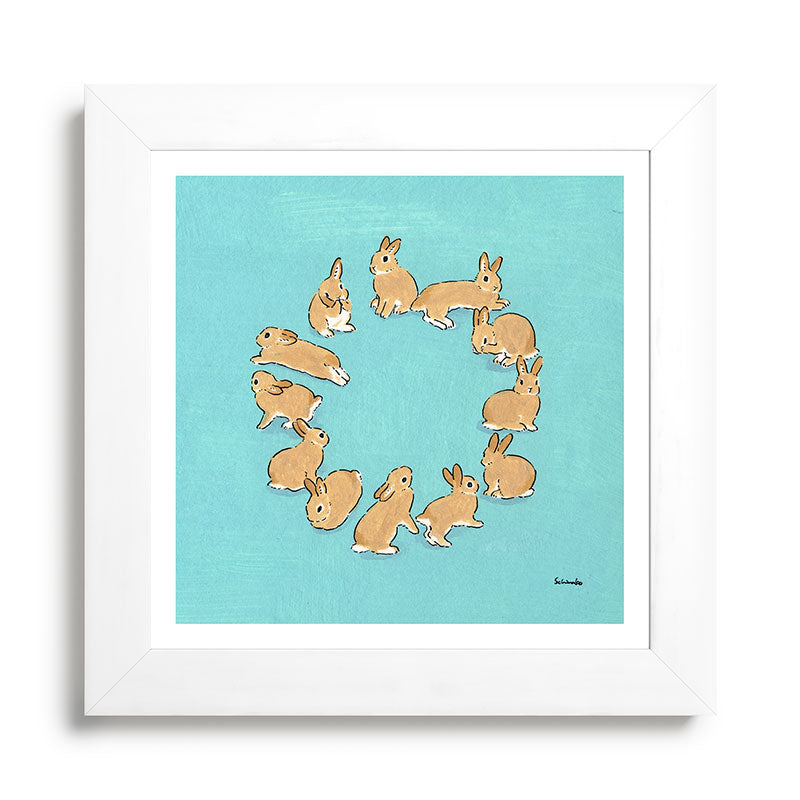 12 rabbits Framed Art Print