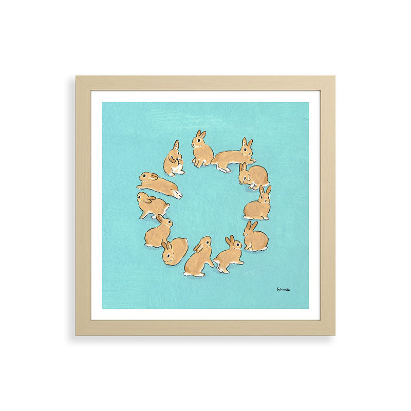 12 rabbits Framed Art Print