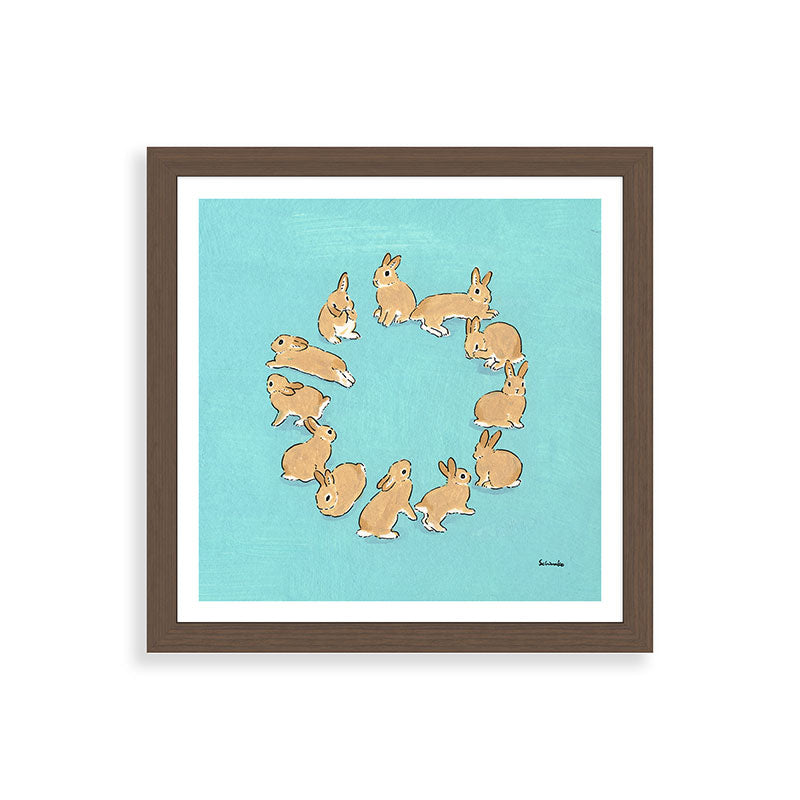 12 rabbits Framed Art Print