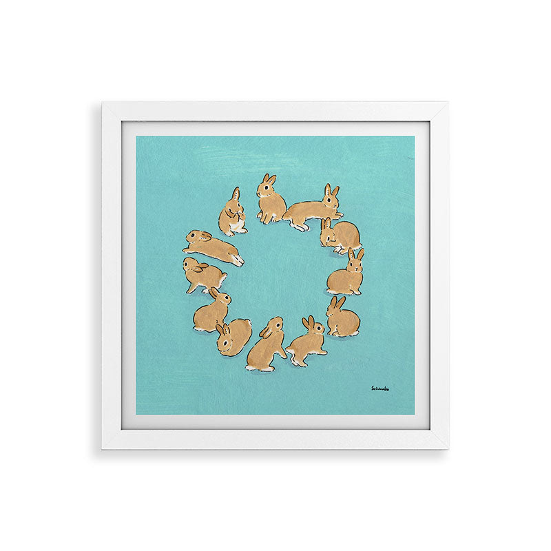 12 rabbits Framed Art Print