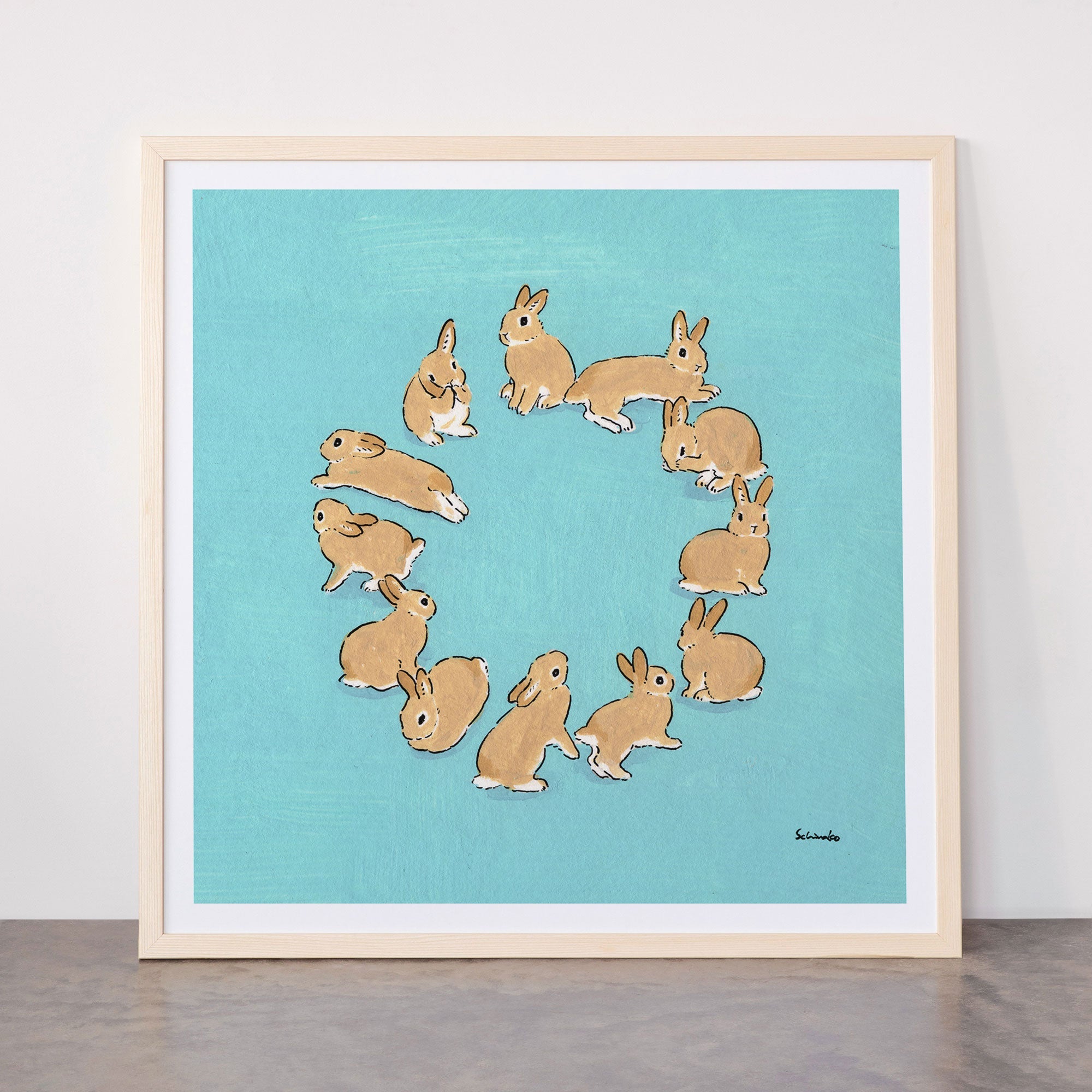 12 rabbits Framed Art Print