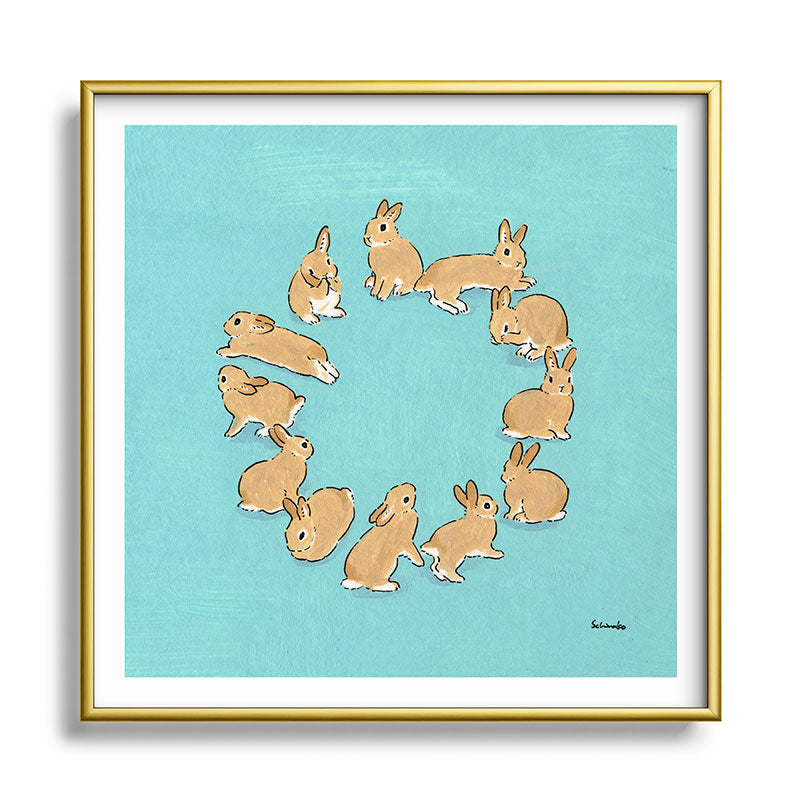 12 rabbits Framed Art Print