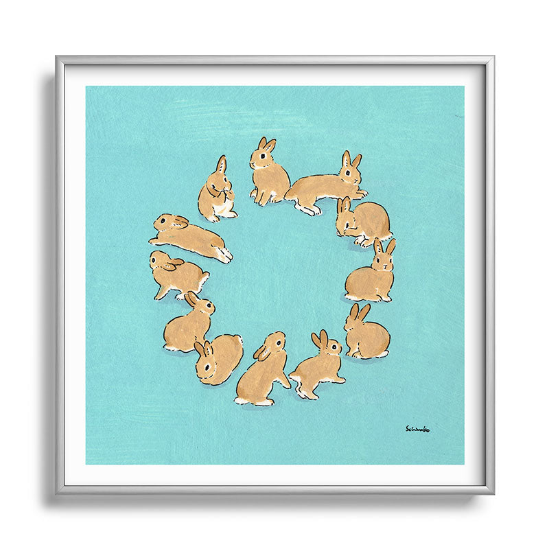 12 rabbits Framed Art Print