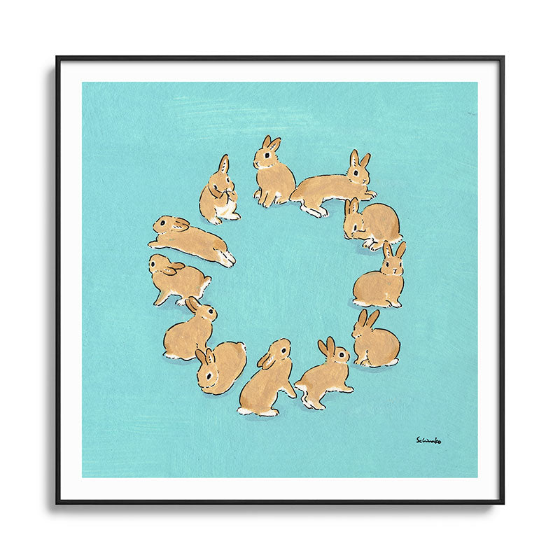 12 rabbits Framed Art Print