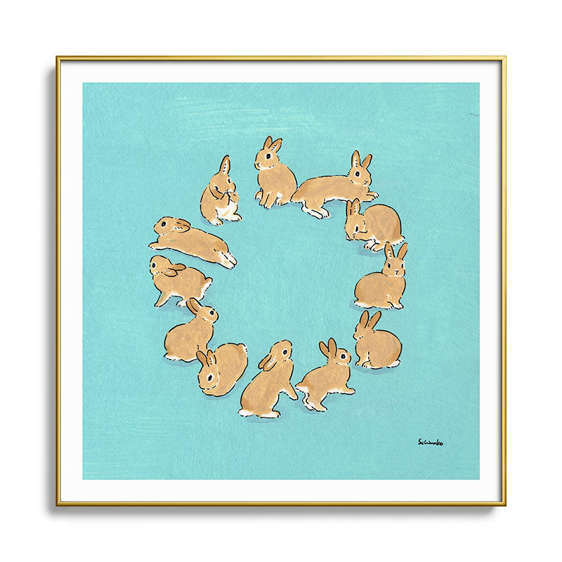 12 rabbits Framed Art Print