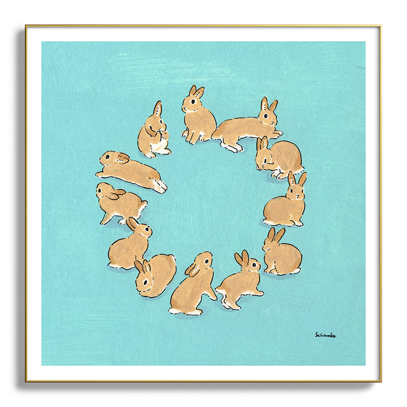 12 rabbits Framed Art Print