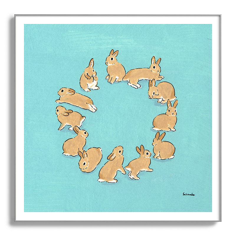 12 rabbits Framed Art Print
