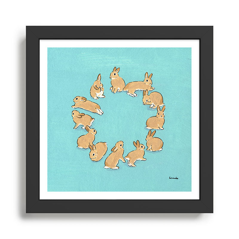 12 rabbits Framed Art Print