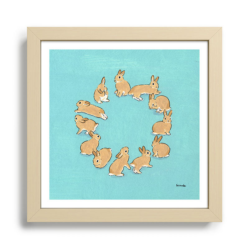12 rabbits Framed Art Print