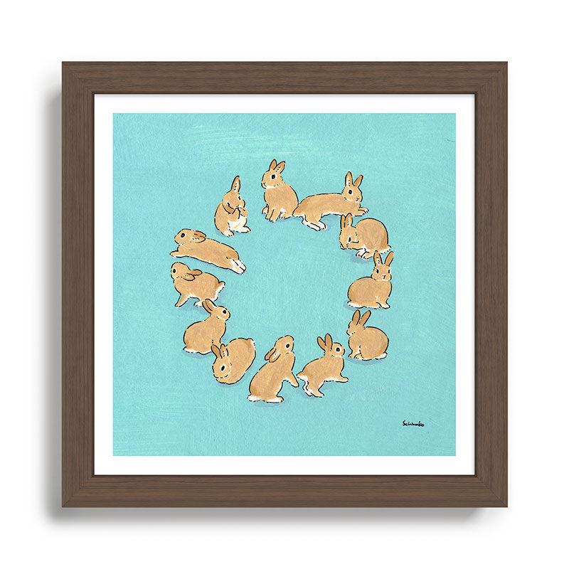 12 rabbits Framed Art Print