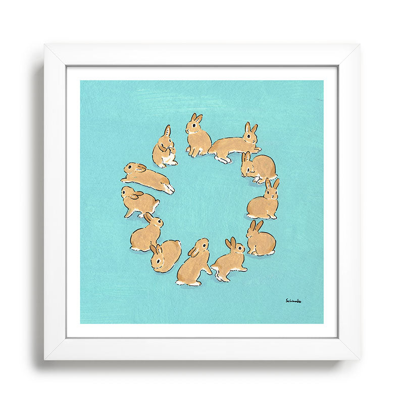12 rabbits Framed Art Print