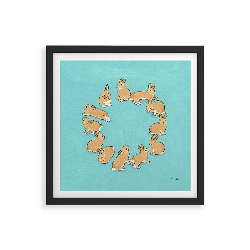 12 rabbits Framed Art Print