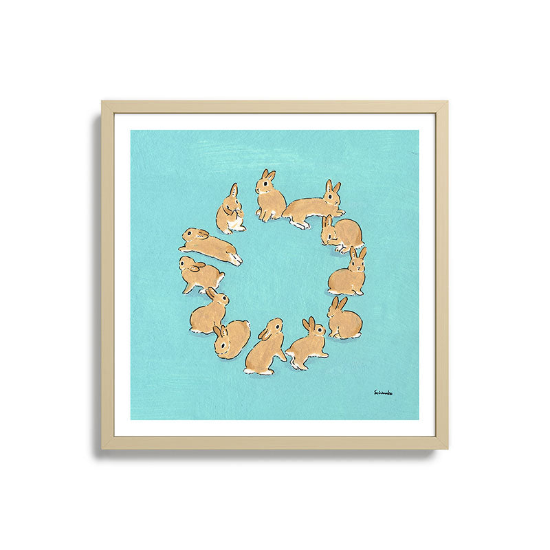 12 rabbits Framed Art Print
