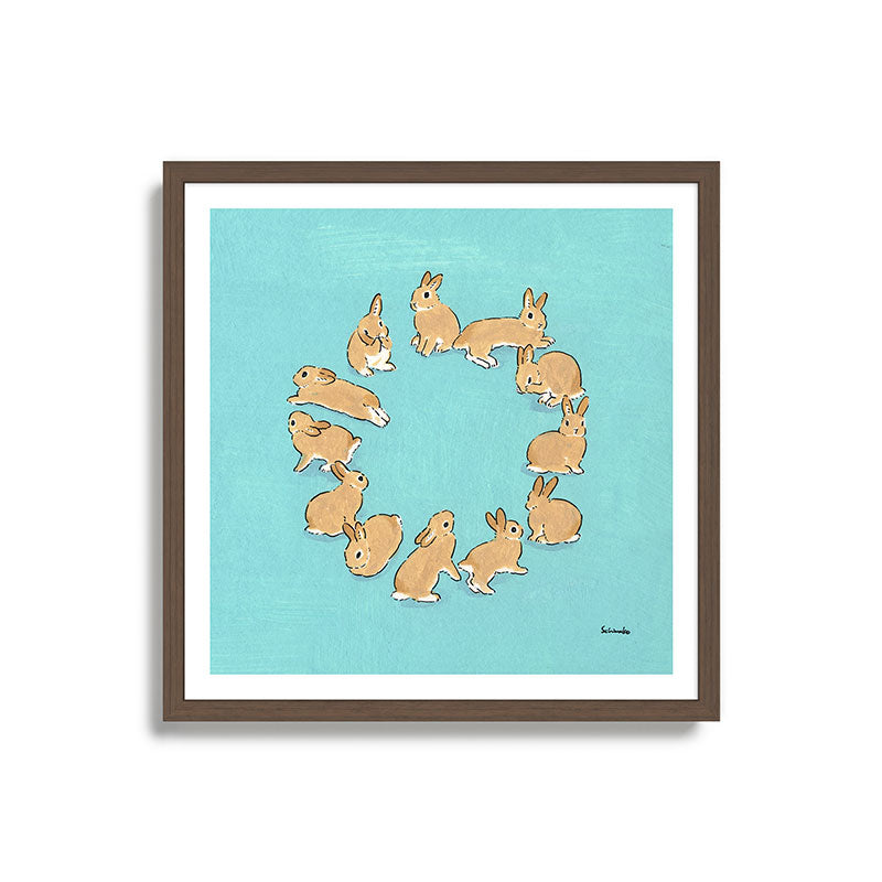 12 rabbits Framed Art Print