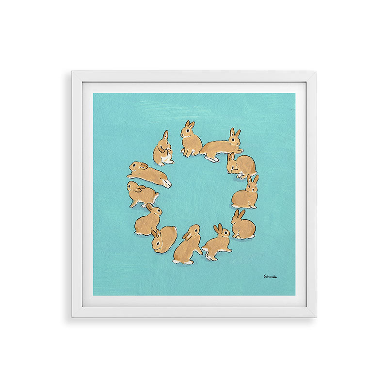 12 rabbits Framed Art Print