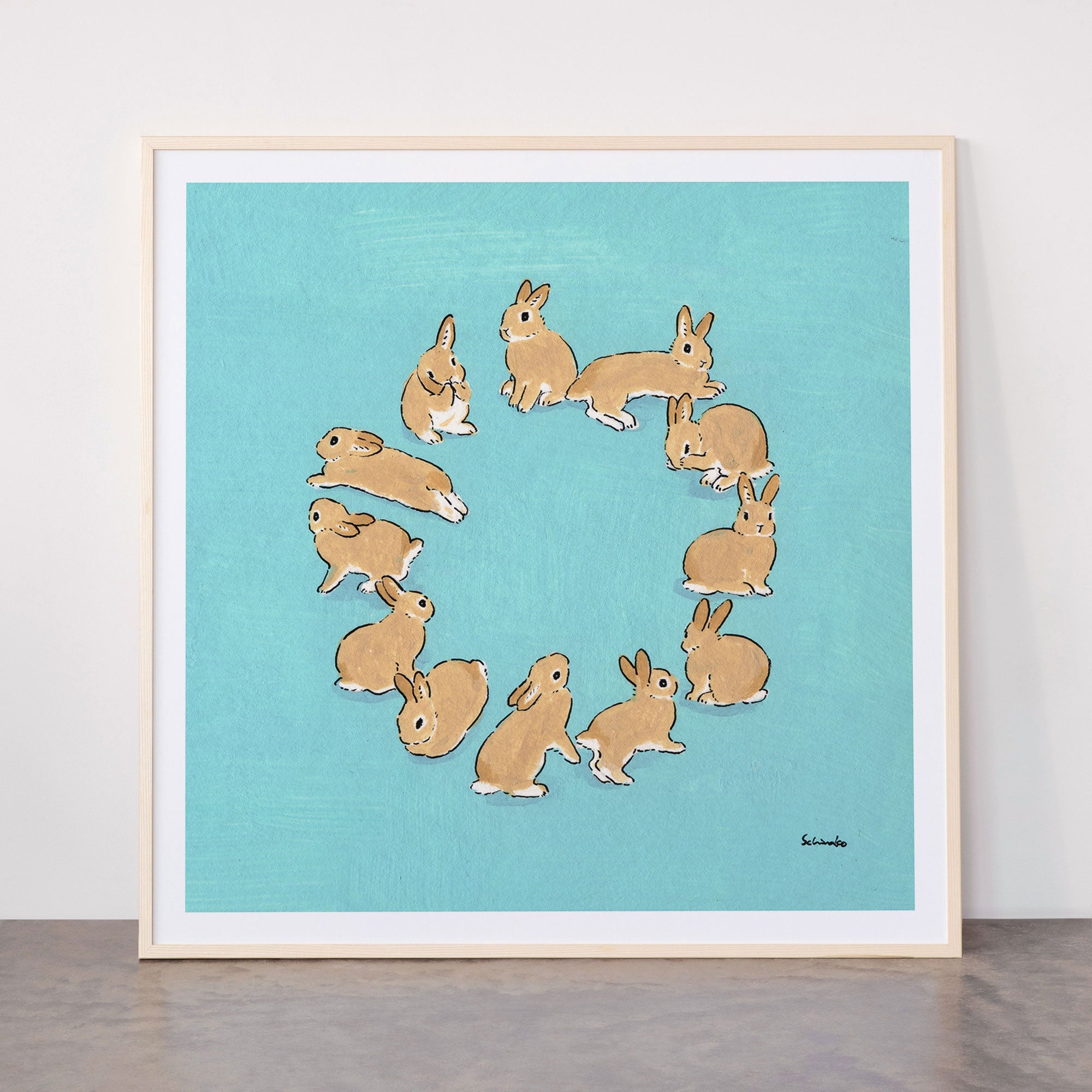 12 rabbits Framed Art Print