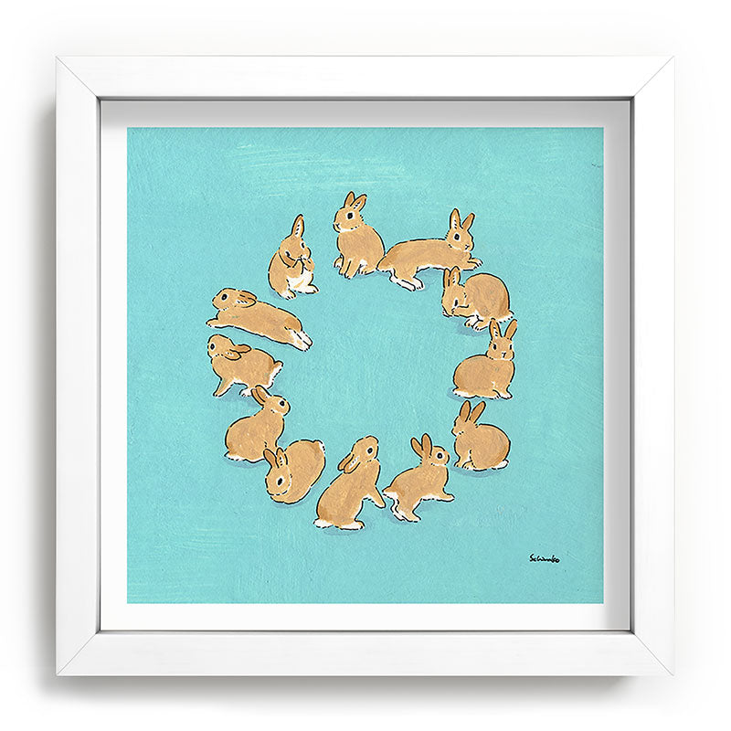 12 rabbits Framed Art Print