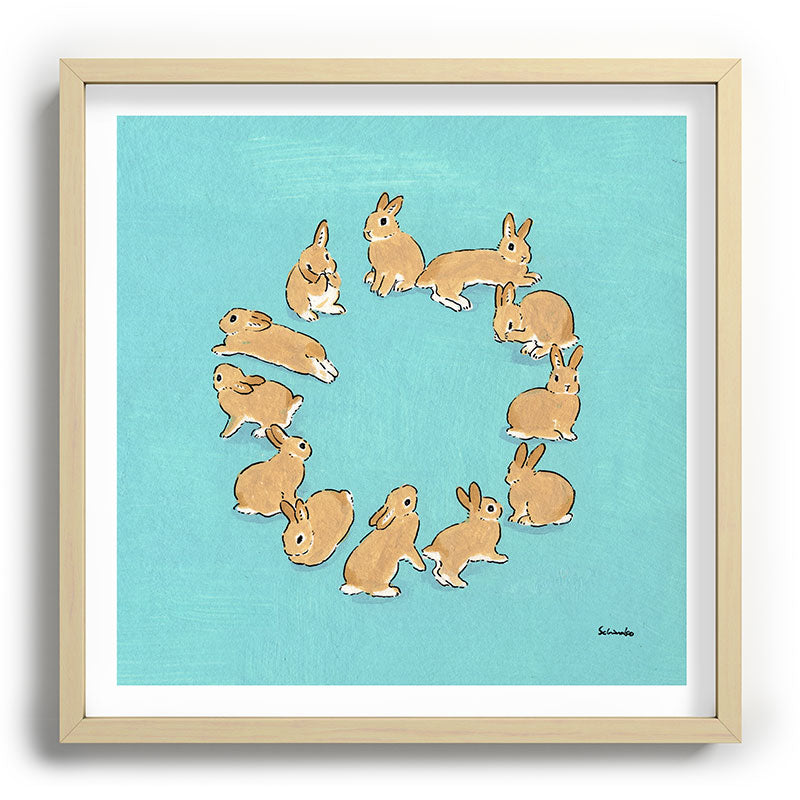 12 rabbits Framed Art Print
