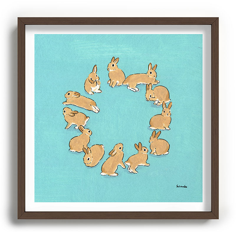 12 rabbits Framed Art Print