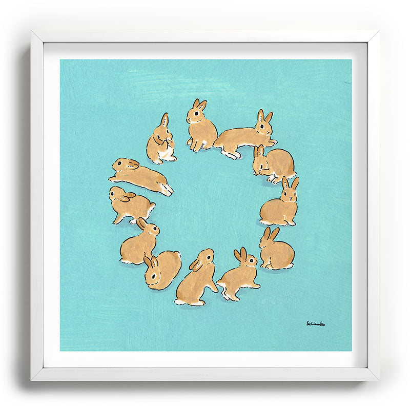 12 rabbits Framed Art Print