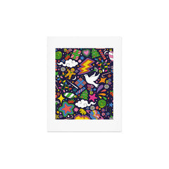 60s 70s psychedelic Modern Christmas Confetti Pattern Art Print