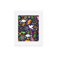 60s 70s psychedelic Modern Christmas Confetti Pattern Art Print