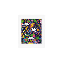 60s 70s psychedelic Modern Christmas Confetti Pattern Art Print